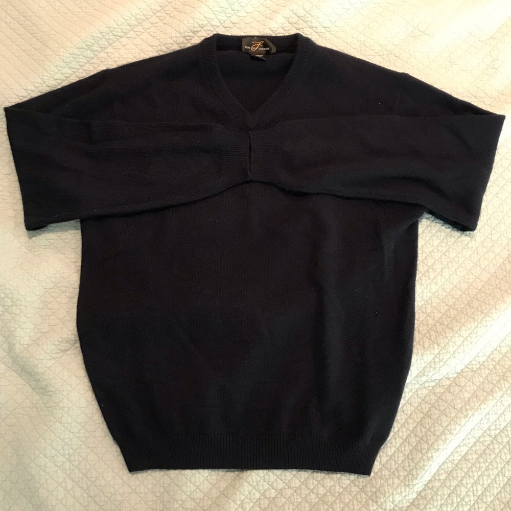 Navy blue 2 ply cashmere sweater